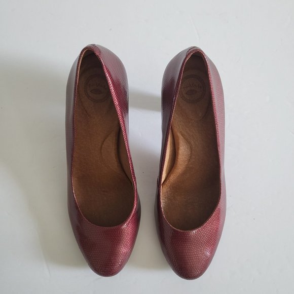 Nurture Shoes Heels Marjorrie Womens 10 M Leather Pumps Burgandy - Picture 9 of 15